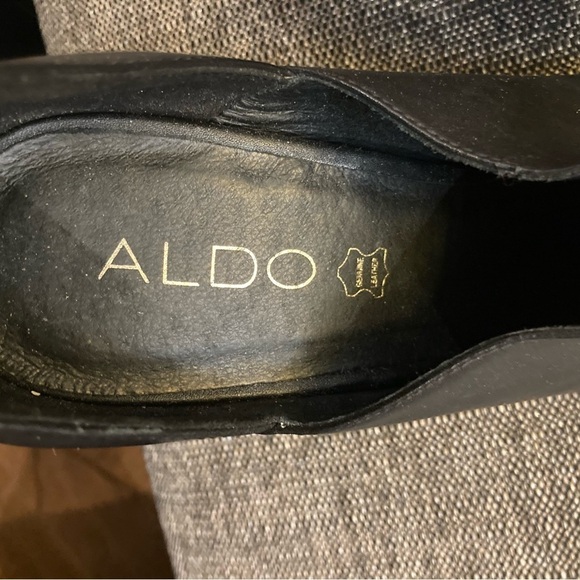 ALDO Sz 9 Pointy Toe Cap  Leather Ankle Strap Shoetie 4” Heels Shoes - Picture 8 of 9